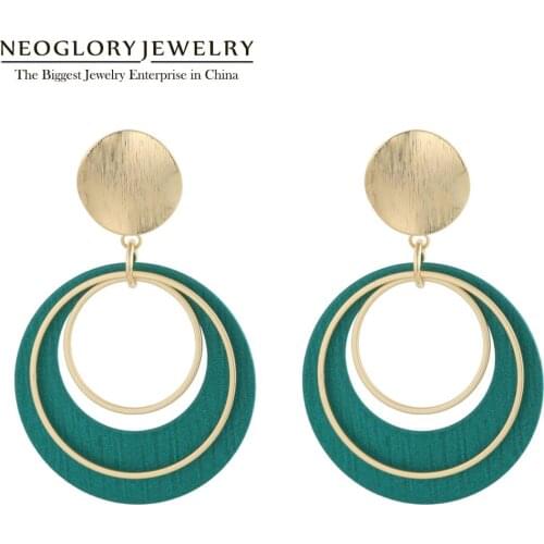Neoglory Trendy Enamel Circles Drop Earrings For Women 2020 4 colors Round Shape Charm Earrings Bijoux Birthday Gift For Friend