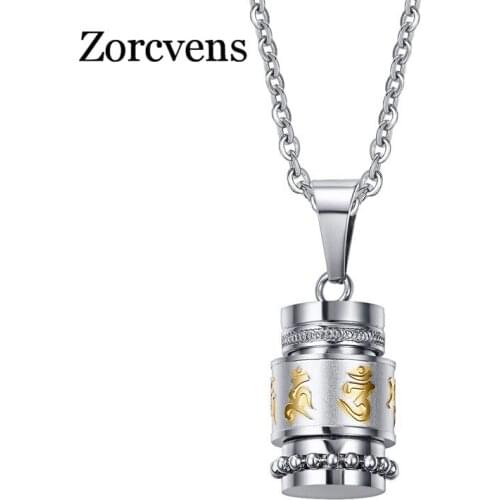 Modyle Om Mani Padme Hum S Pendant Necklace For Women Buddhism Style Party Vintage Stainless Steel Jewelry