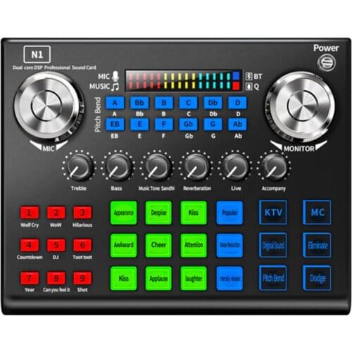 N1 Sound Card Audio Set BM 800 Microphone Sound Card Bluetooth Function for Computer Mobile Phone Tiktok