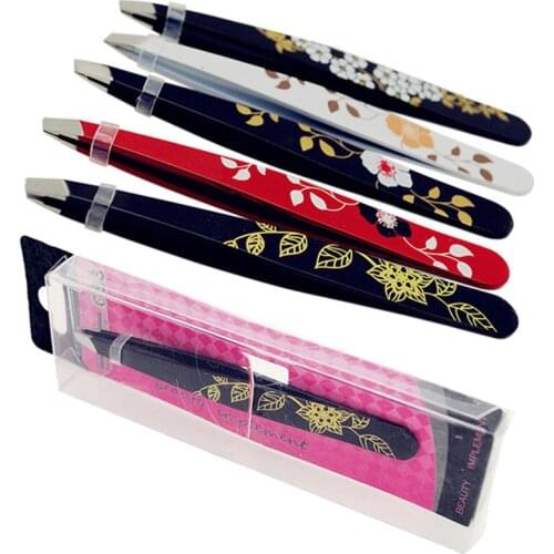 1PC Professional Eyebrow tweezers Hair Beauty Slanted Stainless Steel Tweezer Tool