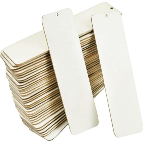 10/20pcs Unfinished Wood Chips Gift Tags DIY Blank Bookmarks Wooden Hanging Label With Hemp Ropes for Wedding Party Decor