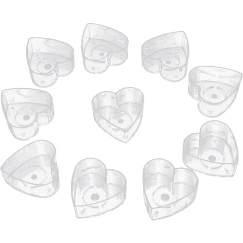 10 Pieces Heat-Resistant Clear Tea Light Container Cups Love Heart Candle Mold Handmade Wedding Decor Candles Craft Mold Tools