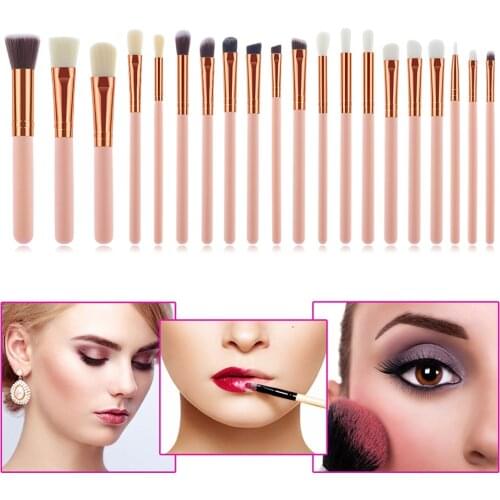 20pcs Makeup Brushes Cosmetic Brushes for Foundation Powder Blush Concealers Eye Shadows Kit NE
