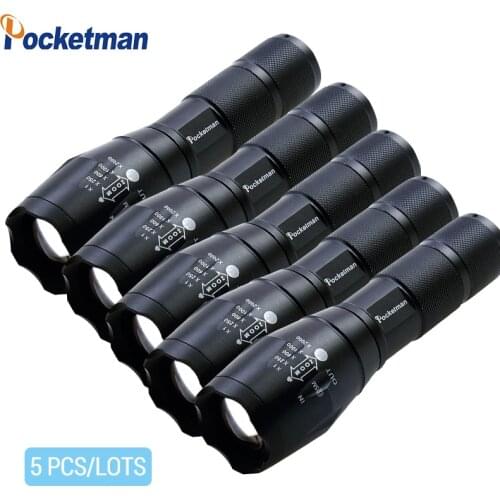 2020 HOT 5 PCS/LOTS High Power XML-T6 5 Modes Super Bright LED Flashlight Waterproof Zoomable Torch lights z15