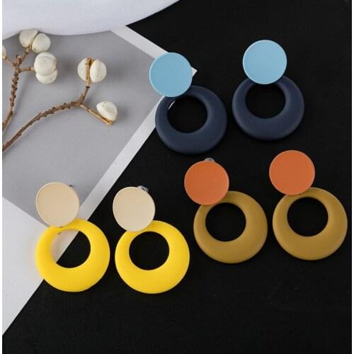 2020 Womens Fashion Vintage Drop Earrings For Women Leopard Print Design Large Round Dangle Acrylic Earrings Jewelry Gifts