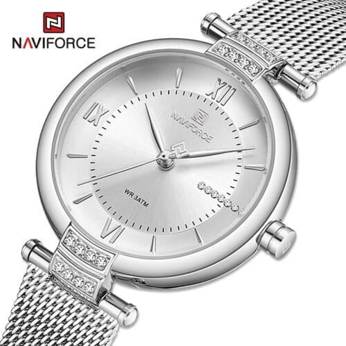 2021 NAVIFORCE Ladies Watch Fashion Luxury Diamond Design Waterproof Stainless Steel Wristband Watches Top Brand Quartz Clock