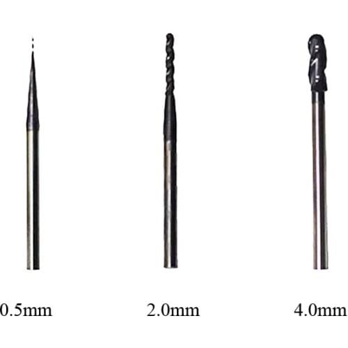 3pcs Dental Milling Bur Uncoated End Mill Burs For Zirconia Manual ZirkonZahn Milling System DLC Coated