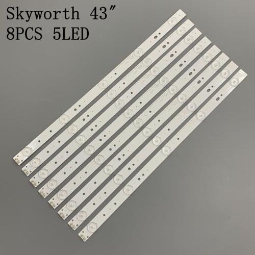 8Pieces/lot FOR Skyworth 43E3500 43E3000 43X5 TV light strip 5800-W43001-3P00/5P00 40.2CM 3V 100%NEW