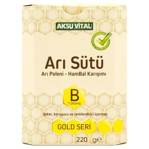 Aksu Vital Vitamins B Raw Honey Pollen Mix Kids Royal Jelly 7.000 mg For Child Natural Bee Milk Protein Oil carbohydrate Health