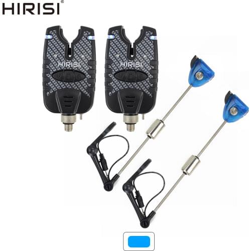Carp Fishing Bite Alarms and Illuminated LED Fishing Swinger Blue Color Carp Fishing Alarm Set