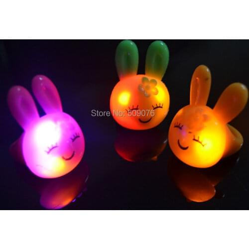 Free shipping 6pcs/lot Flashing Jelly Ring Light Up Rave Blinking Flashing Party Disco Ring rabbit ring holiday party supplies