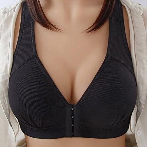 Sexy Push Up Bra Front Closure Solid Color Brassiere Wireless Bralette Breast Seamless Bra For Women Underwear Plus Size
