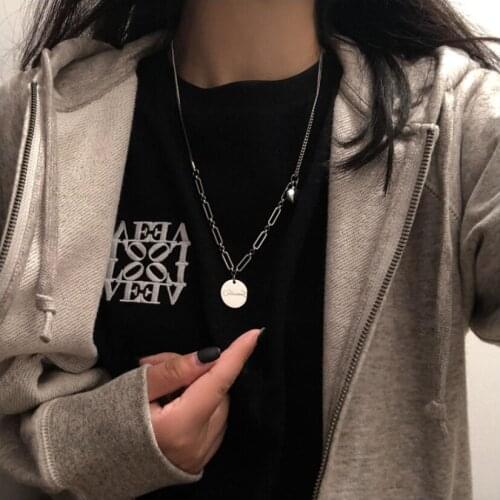 316L Stainless Steel Fashion Fine Jewelry Hip Hop Street Heart Round Smile Charms Chain Choker Necklaces Pendants For Women Men