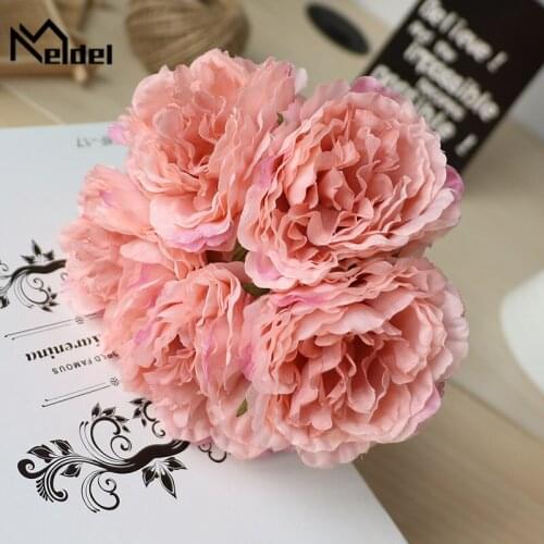Meldel Artificial flower peony bouquet wedding decoration silk peony flower ball wall decoration home decoration fake flower