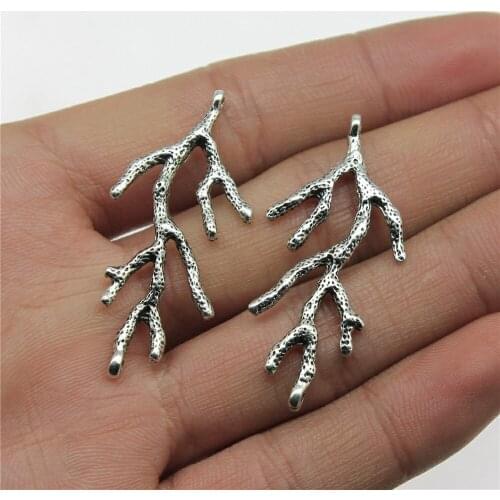 Wholesale Metal Charms Lot 10pcs Coral Connectors bracelet charms for jewelry making 20x43mm