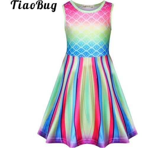 Girls Summer Dress Fish Scales Printed Casual Dress Kids Dresses for Girls Birthday Beach Holiday Sundress Chidlren Party Dresss