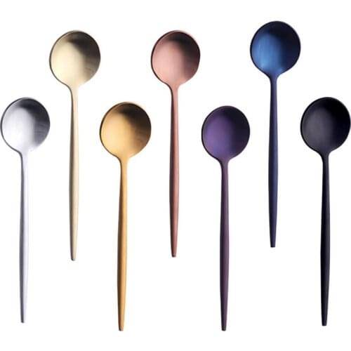 Long Handle Iced Tea Spoon Coffee Ice Cream Spoon Stainless Steel Cocktail Spoon