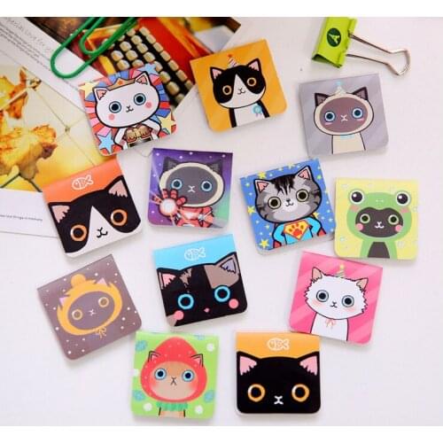 3pcs Cute cat Magnetic Bookmark Fashion DIY Cartoon Paper clips book mark School Office Supply For Book Gift korean papelaria