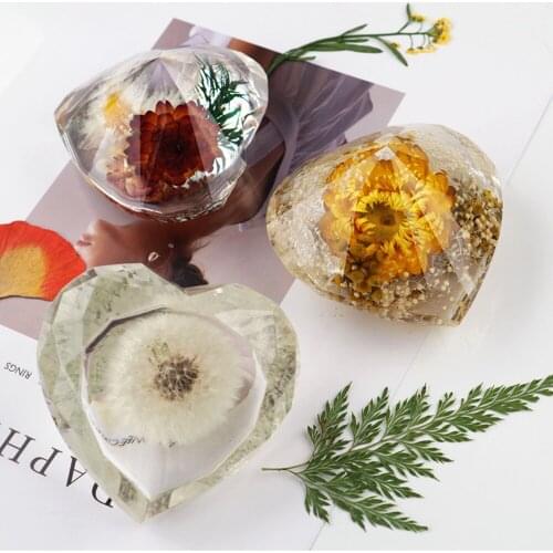 Multi Faceted Love Shape Silicone Casting Resin Molds For DIY Resin Ornaments Gift Jewelry Findings Tools Moulds Uv Epoxy Making