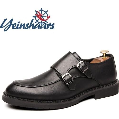 Mens Shoes Classic Slip on Casual Leather Shoes Elegant Vintage Business Shoes 2020 Trend Fashion Formal Dress Shoes Loafers Men