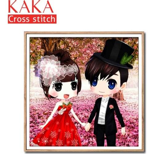 Cross stitch kits,Embroidery needlework sets,DMC 11CT canvas with printed pattern for Home Decor Painting,portrait Full CKP0003