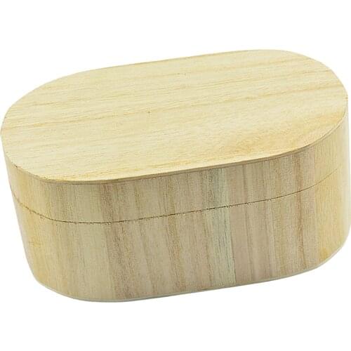 Unfinished Oval Shape Wooden Box Gift Jewelry Box DIY Base for Kids Crafts