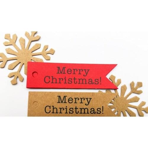 New 100pcs Decorative Merry Christmas Paper Gift Tags Label Hanging Cards DIY Home Party Decorations Christmas Accessories