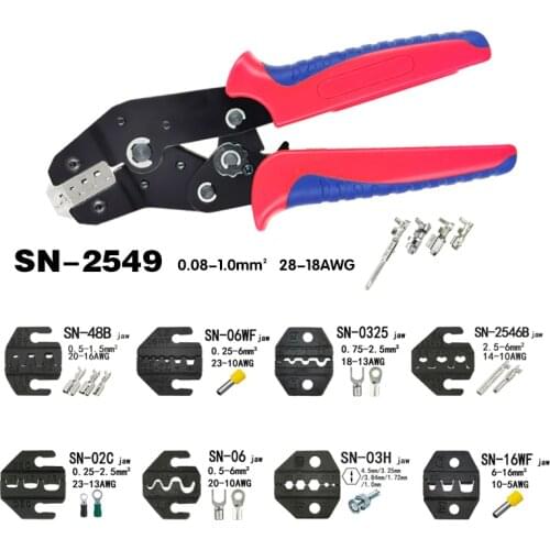 Crimping Pliers SN-2549 8 Jaw Kit Package for 2.8 4.8 XH2.54 3.96 2510/tube/insuated Terminals Electrical Clamp Mini Tools