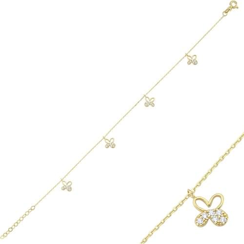 14k (585) Gold Adjustable Butterfly Bracelet