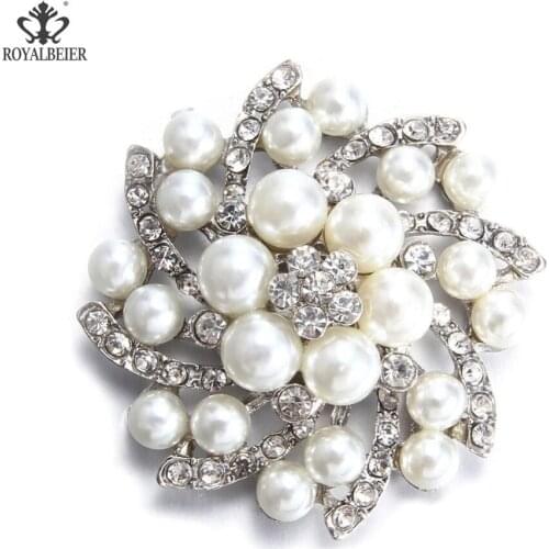 ROYALBEIER Large Flower Crystal Snap Button fit 18/20mm DIY Snap Wedding Invitation Accessories Jewelry For Women KZ1254