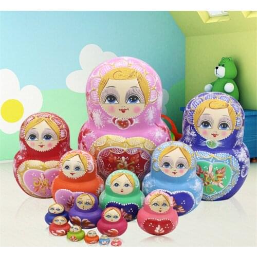 Russian Dolls 15 Layer Dry Basswood authentic Colorful Hand-Painted Wooden Matryoshka Nest Dolls Education DIY Toys L30