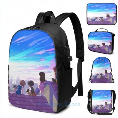 Funny Graphic print Kingdom Hearts Unchained X Title Screen Art USB Charge Backpack men School bags Women bag Travel laptop bag