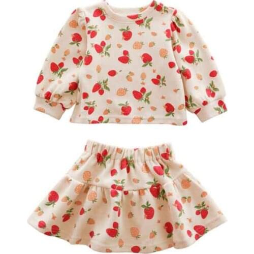 Baby Girls Clothing Set Ruffles Outfits 3 years tracksuit Children Kids Infant Girl Clothes T-shirt Top Short Skirt Suit