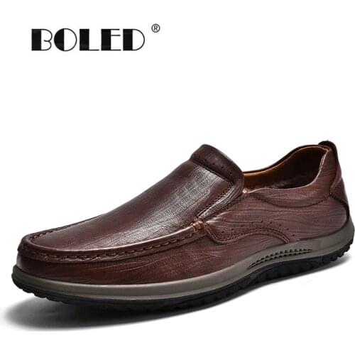 Natural Leather Shoes Men Flats Quality Soft Loafers Moccasins Comfort Driving Men Shoes Slip-On Outdoor Casual Shoes