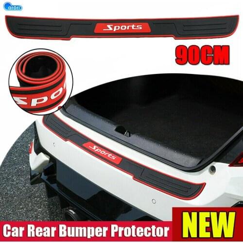 Universal Car Rear Bumper Protector Trunk Door Guard Strips Sill Plate Rubber Mouldings Pad Trim Cover Stickers Auto Accessories