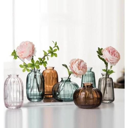 Vase Living Room Dried Flowers Nordic Style Glass Living Room Decoration Home Decoration Accessories Flower Vases for Homes