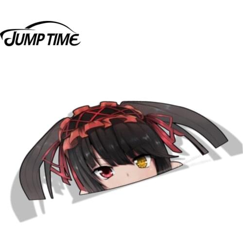 Jump Time 13cm x 6.3cm For Date A Live Kurumi Big Head Anime Car Sticker Bumper Window Helmet Decal Waterproof Car Decoration
