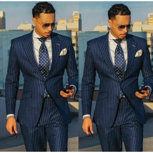 YIWUMENSA Smoking Business Men Striped Tailor-Made Suit Slim Fit Groom Groomsman Wedding Plaid Tuxedos Prom Daily Evening Gowns