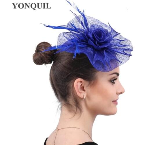 Nice Linen Bride Wedding Headwra Women Elegant Fashion Headpiece For Bride Marry Fascinator Hat Fancy Party Dinner Chapeau Cap