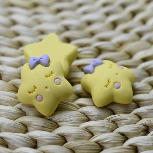 1pcs/lot resin flat back simulation yellow star 20mm Embellishment DIY Phone Decoration