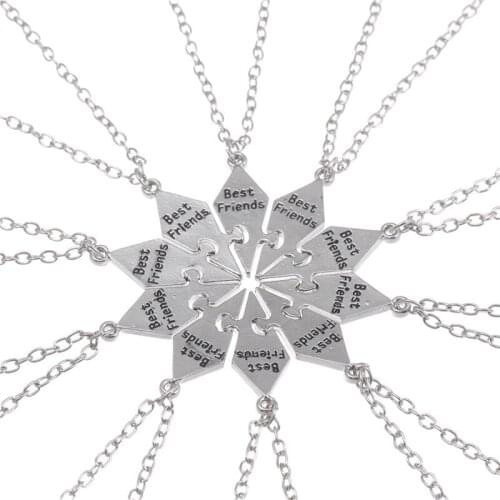 2021 Fashion Best Friend 10 Pcs/set Zinc Alloy Metal Necklace Star-shaped Women Pendant Fashion Jewelry Accessories Wholesale