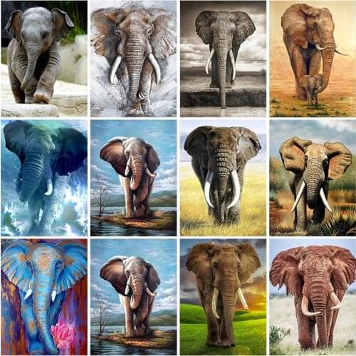 5D Diamond Painting Elephant Art Embroidery Animal Rhinestones Full Square Round Drill Needlework Cross Stitch Kit Handmade Gift