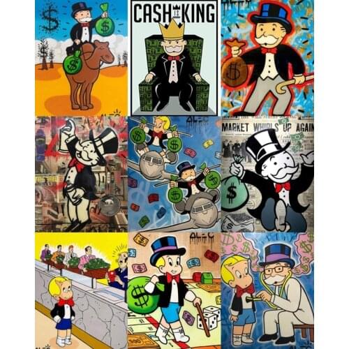 Alec Monopolies Graffiti All About The Money Canvas Prints Picture Modular Paintings For Living Room Poster On The Wall Home