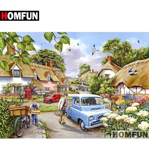 HOMFUN Full Square/Round Drill 5D DIY Diamond Painting "Country landscape" Embroidery Cross Stitch 5D Home Decor Gift A07268