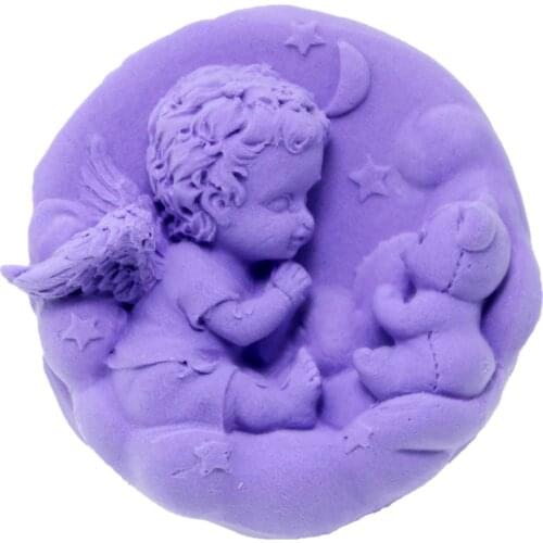 Angel And Bear Silicone Soap mold Handmade 3d silicone mould DIY Craft molds S168