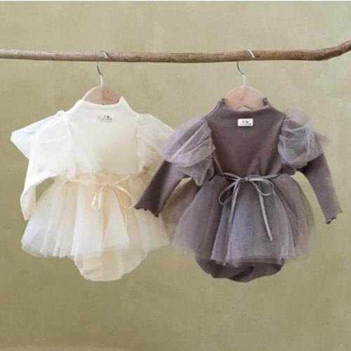 Baby Girl Bodysuit Newborn Princess Baby Dress For Girl 1st Birthday Party Wedding Infant Baby Girl Clothes Cotton Baptism Dress
