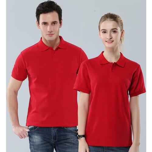 2021 big promotion couple large size solid color summer short sleeved polo shirt, shift clothes, work clothes, party clothes, no