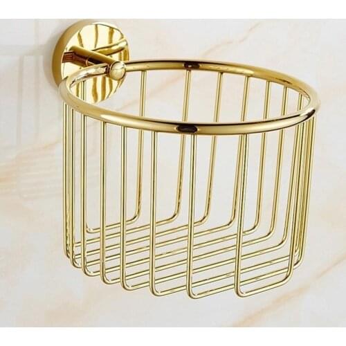 Nail-free European Toilet Paper Box Restroom Accessories Restroom Organizer Tissue Holder Gold Paper Towel Holder Bathroom Shelf