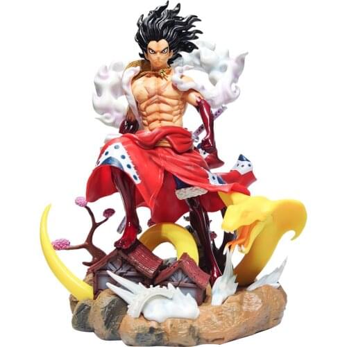 35cm One Piece Anime Cartoons Figure GK Luffy PVC The Kimono Collectible Model Toy Figurine Doll Gift Figma Replaceable Head