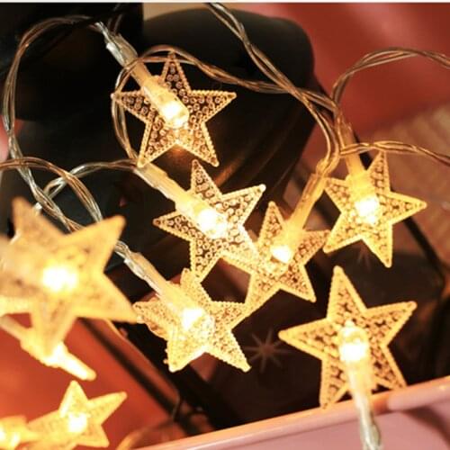 10m/6m Star String Lights Garland Fairy Lights Christmas Outdoor Tree Decorations Navidad Holiday Wedding Decor Battery Powered